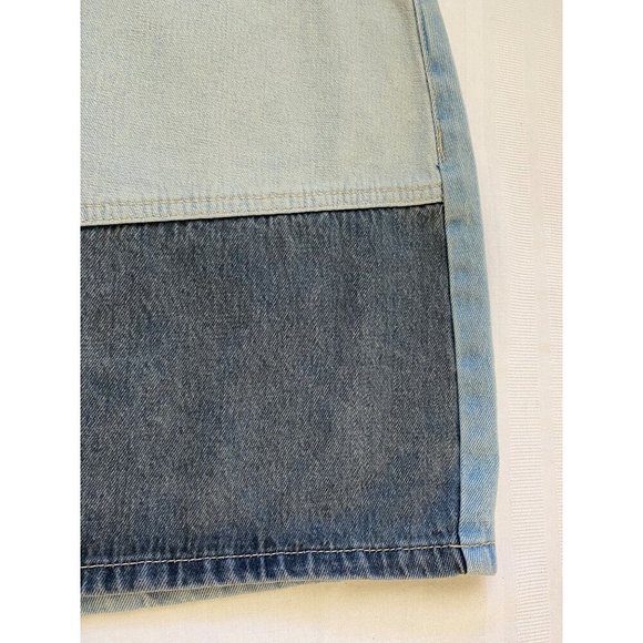 Wild Fable Womens Patchwork Denim Mini Skirt Size 12 Light Blue/Navy Minimalist - Picture 12 of 13